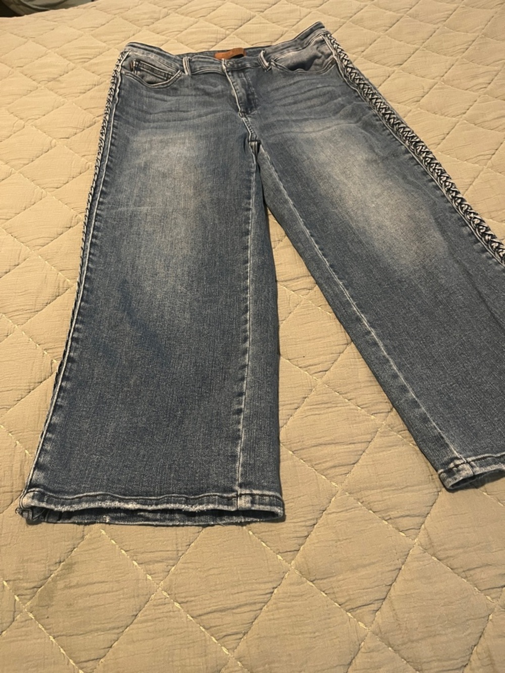 Judy Blue Light Blue Wide Leg Denim Capris